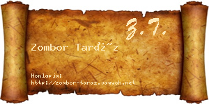 Zombor Taráz névjegykártya
